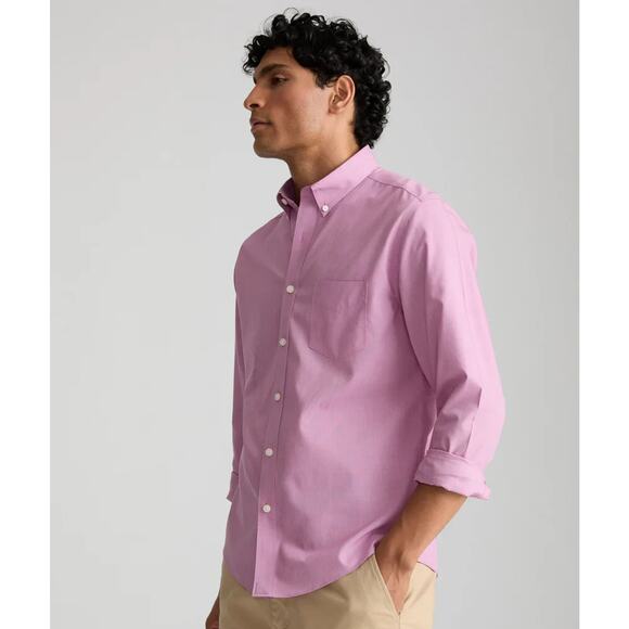 Untuckit Cadetto Berry Micro Gingham Checks Wrinkle Free LS Shirt Size Large NWT - Picture 2 of 16